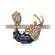 Girl Friend Gift Enamel Alloy Rhinestone Shrimp Brooch