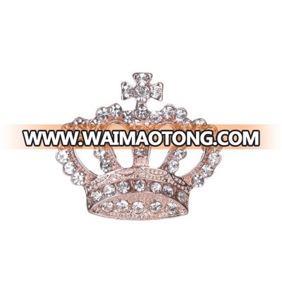 crystal AB crown rhinestone ribbon button for wedding invitation