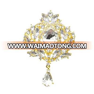 Gold Rhinestone Crystal Brooch Pin DIY Wedding Bouquet